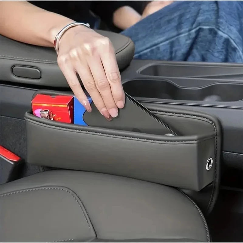 PU Car Seat Side Pocket Organizer – Console Crevice Storage Box, Universal Fit