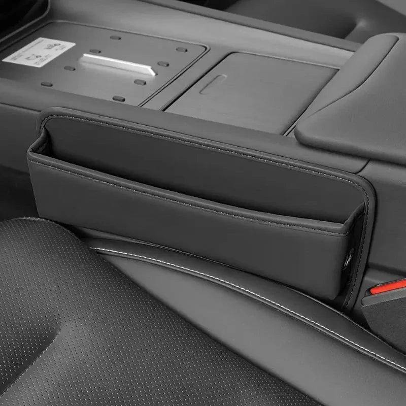PU Car Seat Side Pocket Organizer – Console Crevice Storage Box, Universal Fit
