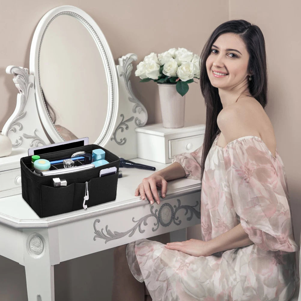 Felt Handbag Organizer – Multi-Pocket Insert for Cosmetics, Travel & Everyday Use