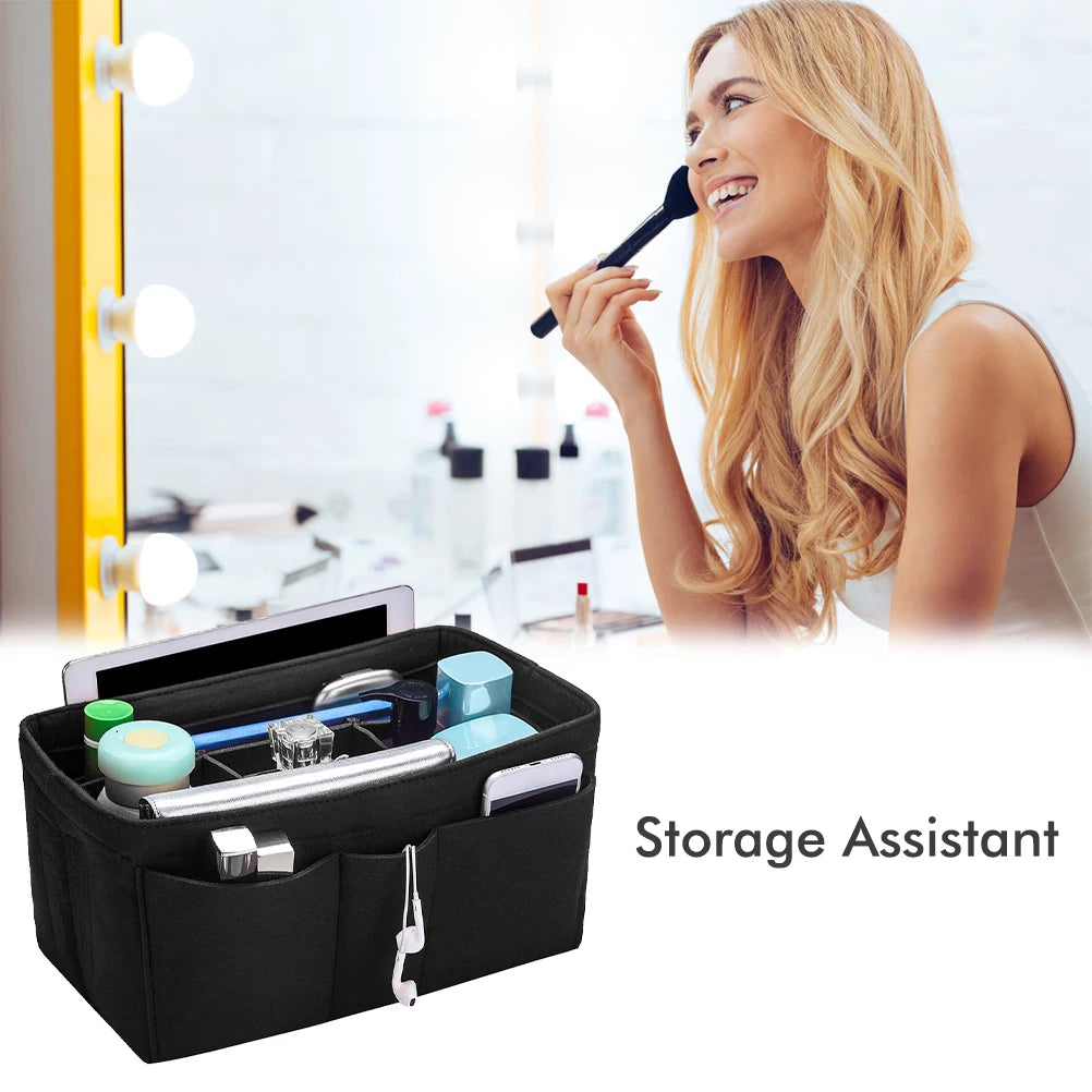 Felt Handbag Organizer – Multi-Pocket Insert for Cosmetics, Travel & Everyday Use