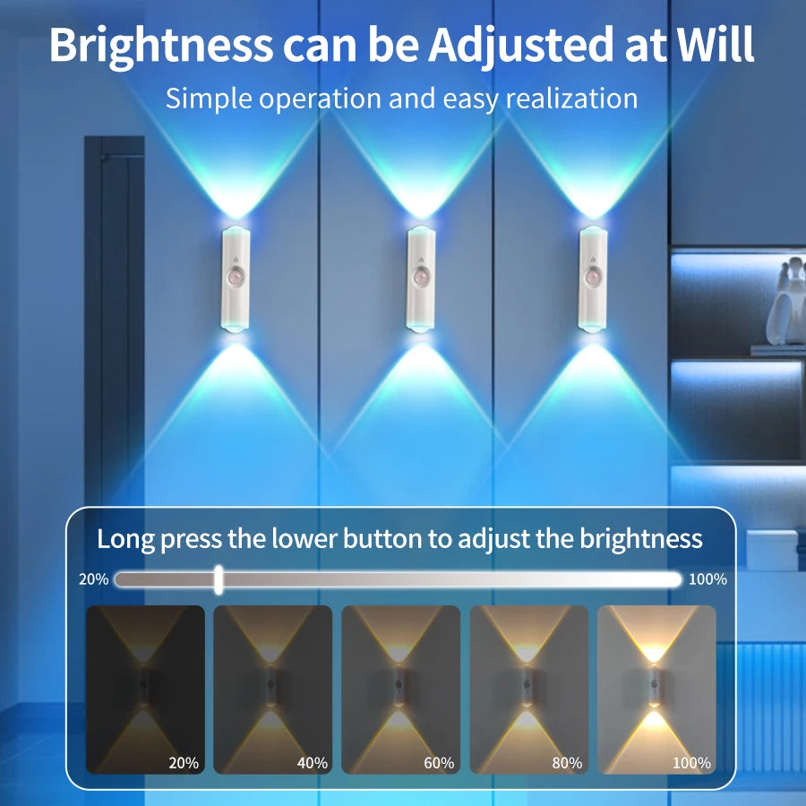 Magnetic LED Night Light – Motion Sensor, 7-Color RGB, USB Rechargeable