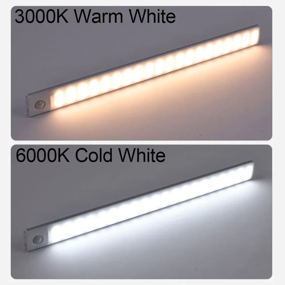 Slim Magnetic LED Strip Light – Motion Sensor, USB Rechargeable, 3-Color