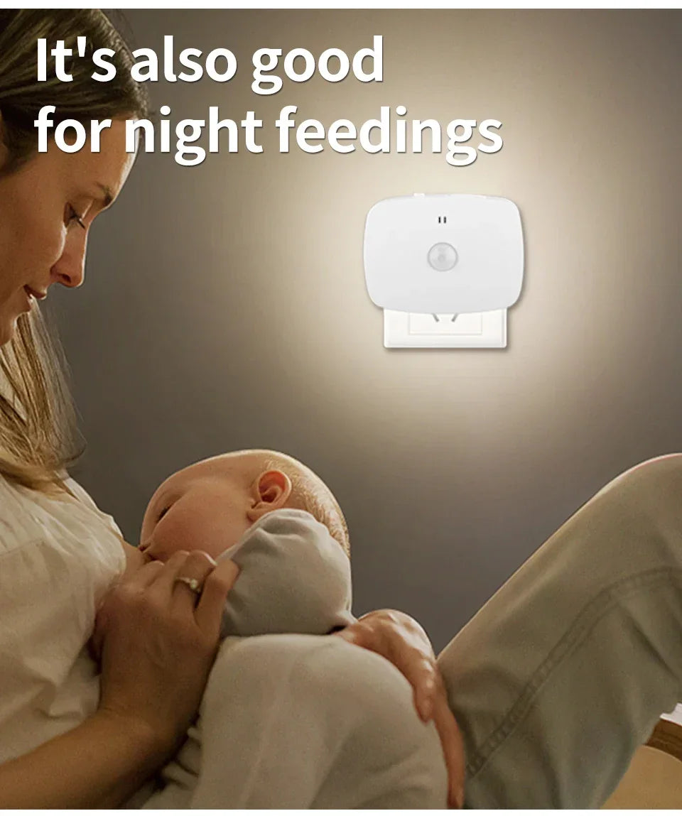 Motion Sensor LED Night Light – Smart Infrared Wall Plug, EU/US, 3 Colors