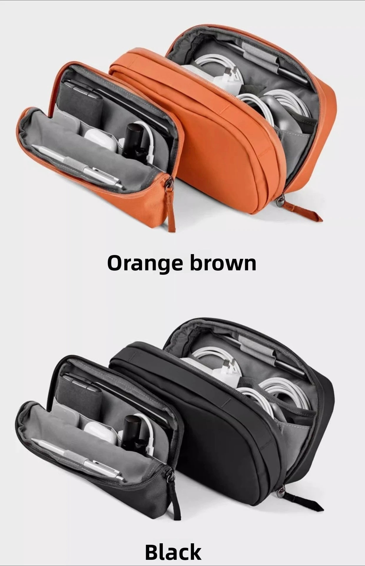 2-in-1 Tech Organizer Pouch – Detachable Double-Layer Cable & Electronics Storage Bag