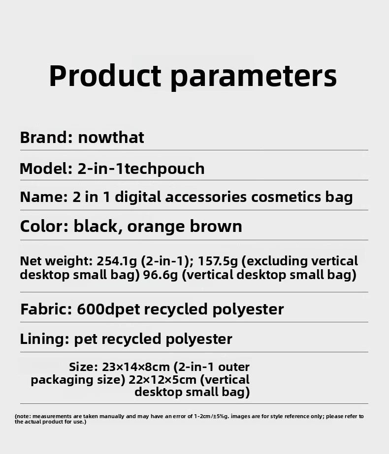 2-in-1 Tech Organizer Pouch – Detachable Double-Layer Cable & Electronics Storage Bag