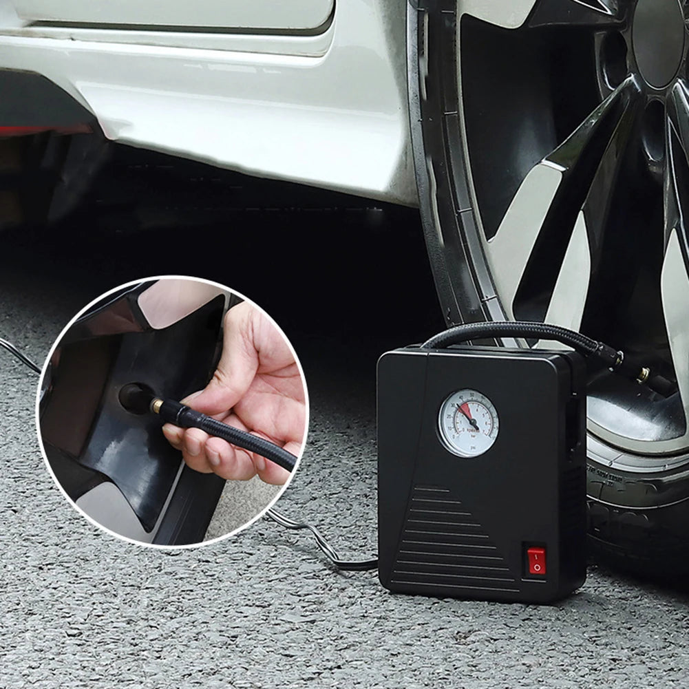 12V Portable Tire Inflator with LED Flashlight – 100 PSI Air Pump for Cars, Bikes & Sports