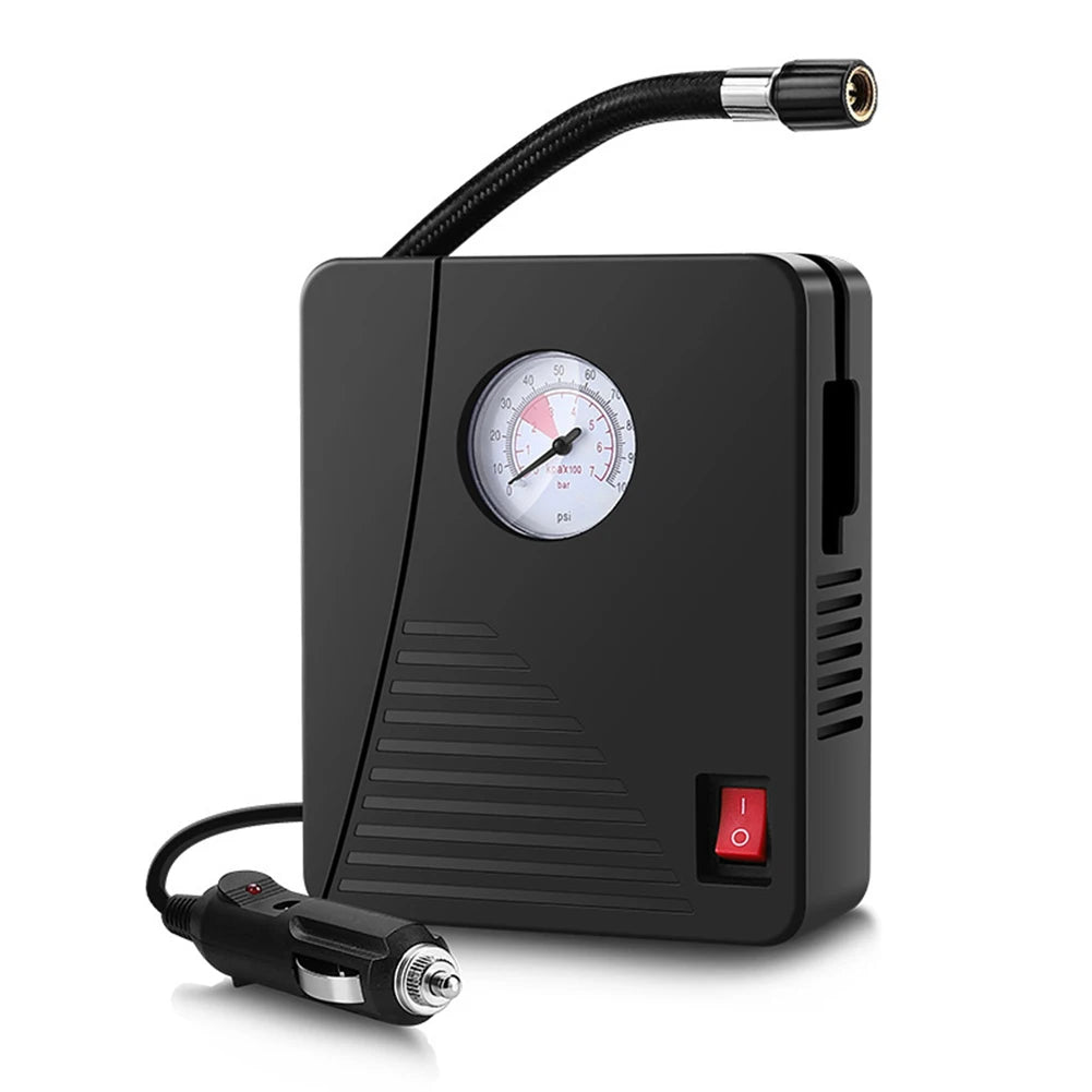 12V Portable Tire Inflator with LED Flashlight – 100 PSI Air Pump for Cars, Bikes & Sports