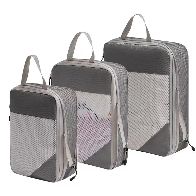 Expandable Compression Packing Cubes – Lightweight Travel Organizer Set for Suitcases