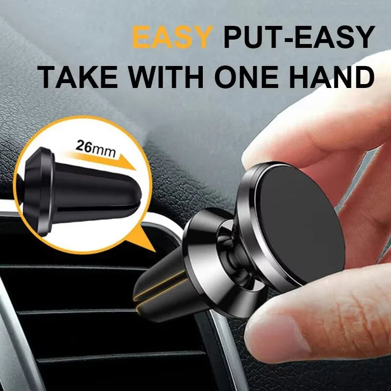 Magnetic Car Phone Holder – Air Vent Clip Mount, 360° Adjustable, Universal Fit