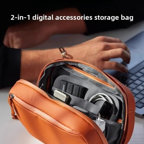 2-in-1 Tech Organizer Pouch – Detachable Double-Layer Cable & Electronics Storage Bag