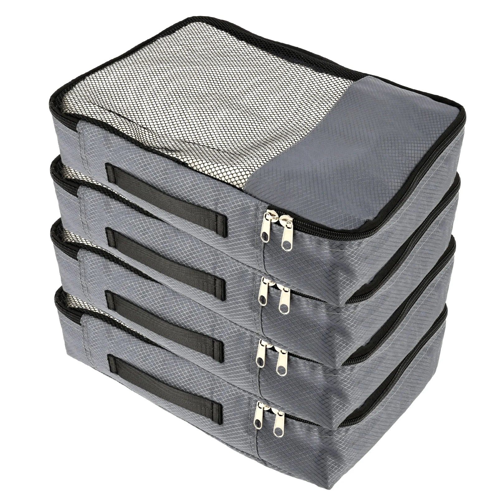 4-Piece Oxford Packing Cubes with Shoe Bag – Waterproof Mesh Travel Luggage Organizer