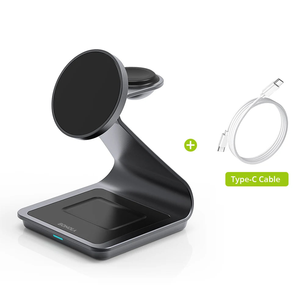 AICO Magnetic 3 in 1 Wireless Charger for iPhone 17/16/15/13/14/12 30W Wireless Charging Station for Apple Watch/AirPods Pro