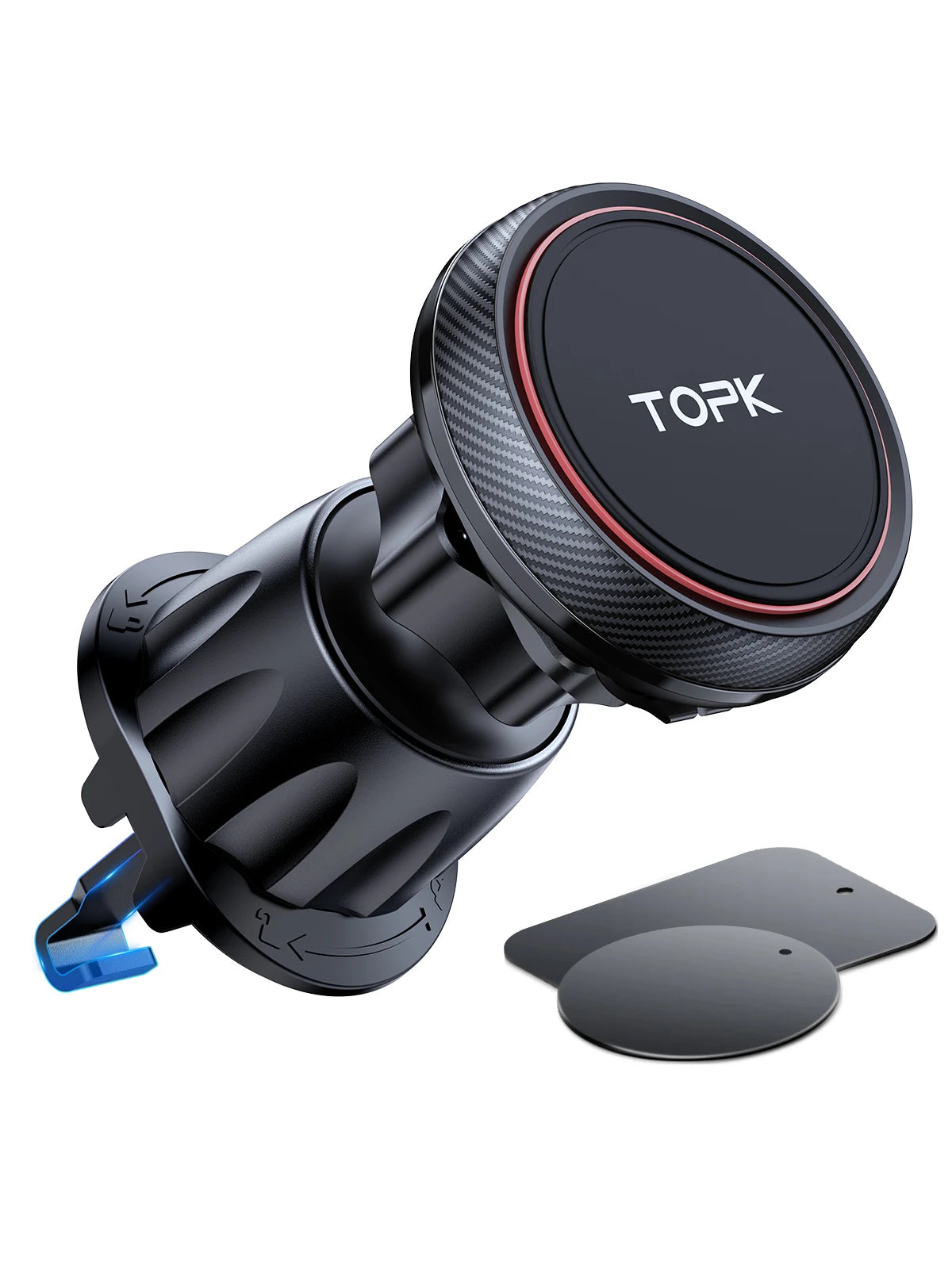TOPK Magnetic Car Phone Holder – 6 N52 Magnets, Air Vent Mount, 360° Universal