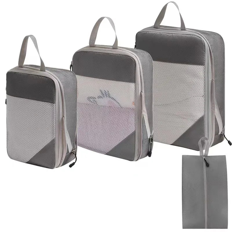 Expandable Compression Packing Cubes – Lightweight Travel Organizer Set for Suitcases