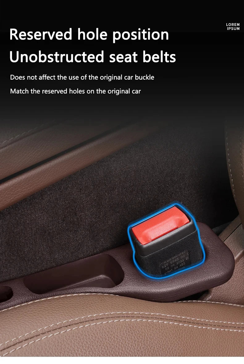 Waterproof Car Seat Gap Filler Strip 2-Pack – EVA Plug with 2 Grooves, Seatbelt-Safe