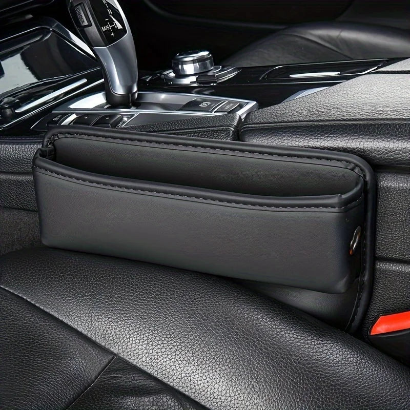 PU Car Seat Gap Side Organizer – Slim Console Crevice Storage Pocket, Universal Fit