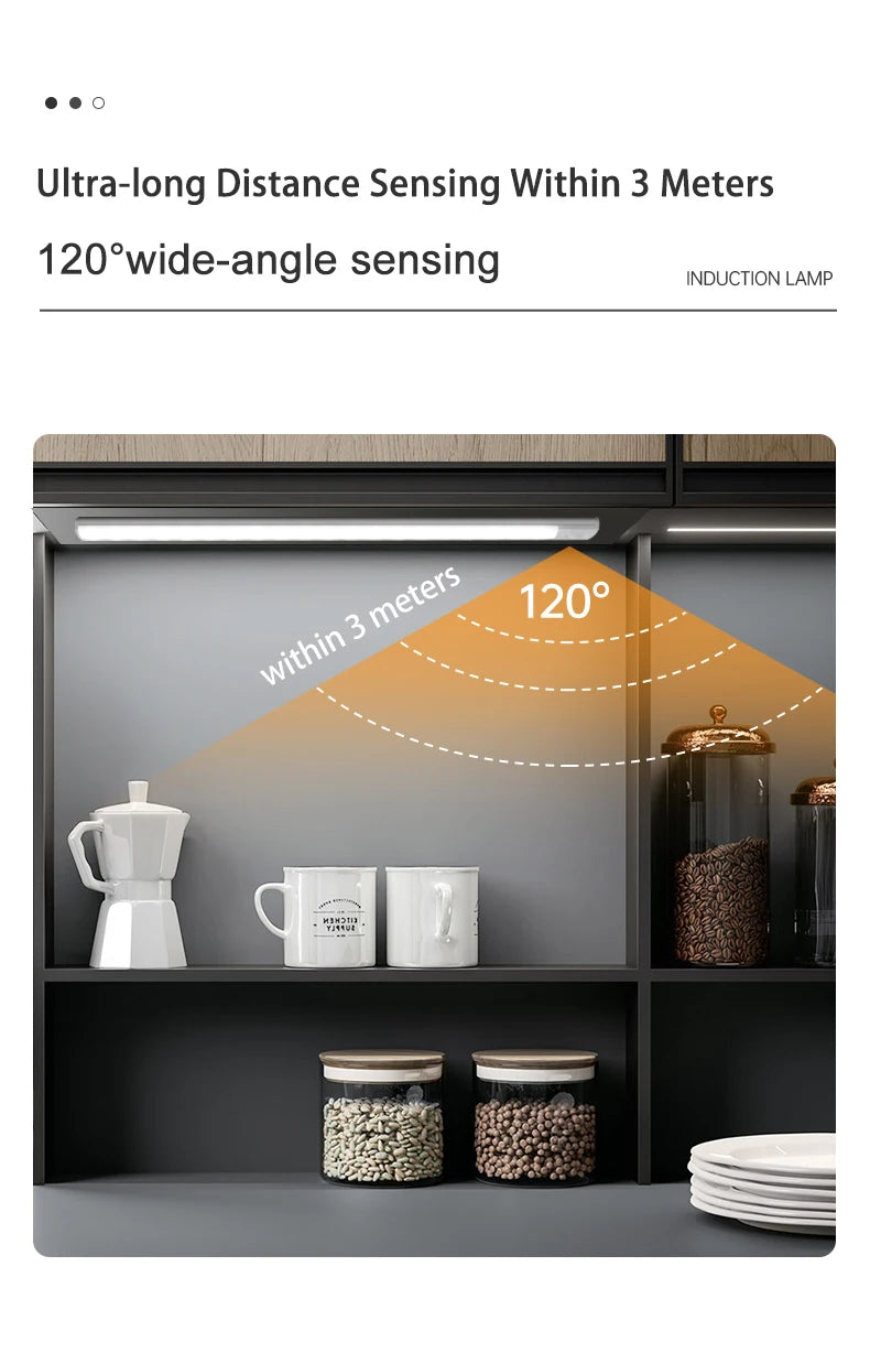 Wireless LED Cabinet Light – Motion Sensor, USB Rechargeable, 3-Color