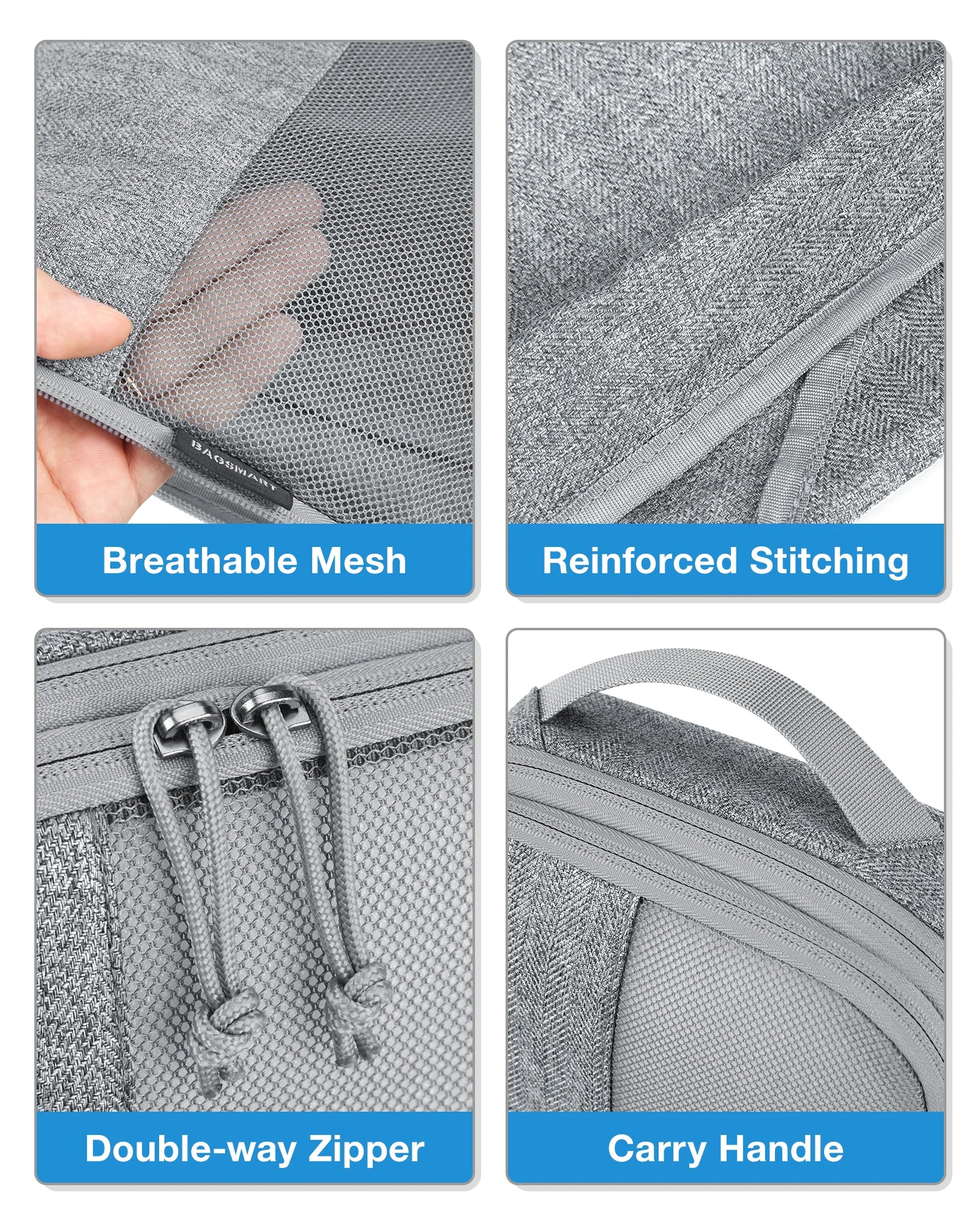 BAGSMART 6-Piece Compression Packing Cubes Set – Expandable Travel Luggage Organizer with Shoe Bag