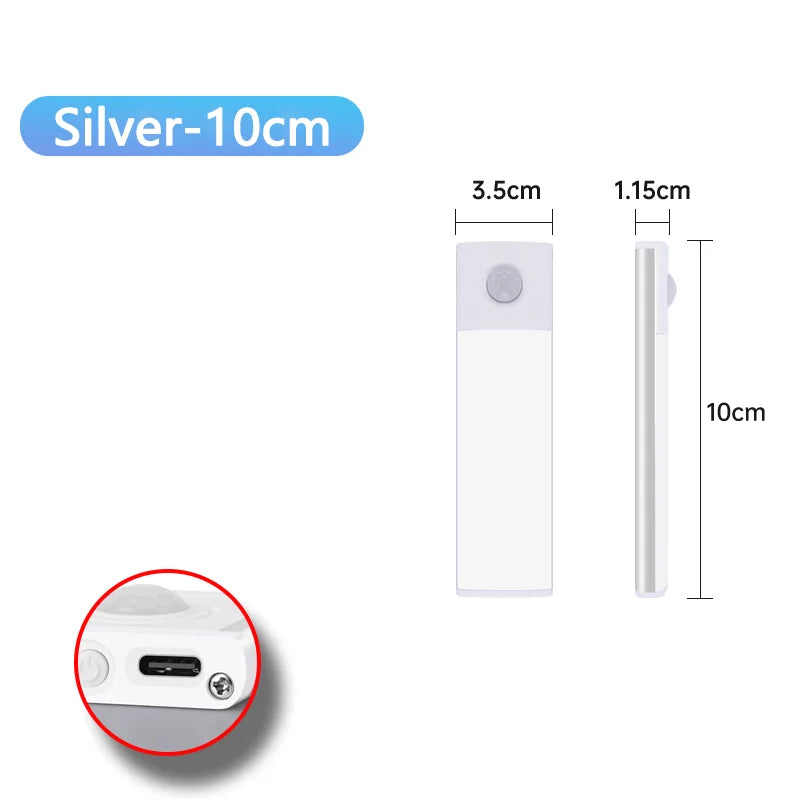 Slim Magnetic LED Strip Light – Motion Sensor, USB Rechargeable, 3-Color