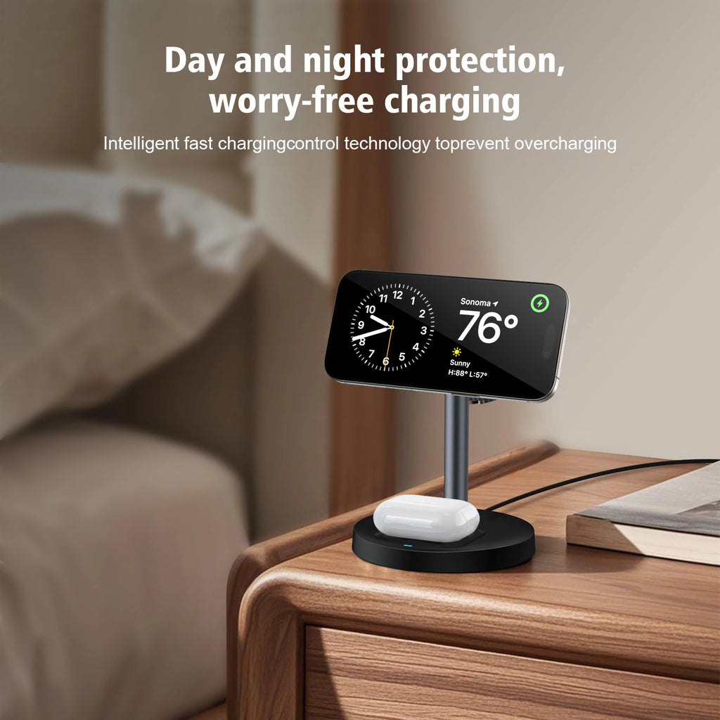 3-in-1 Magnetic Wireless Charging Station – iPhone, Apple Watch & AirPods, 15W Fast Charge