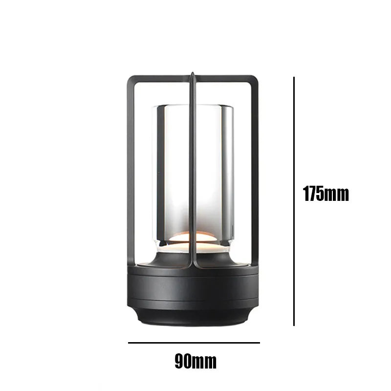 Retro Cordless LED Table Lamp – Touch Dimming, USB Rechargeable, Bar & Bedroom Decor
