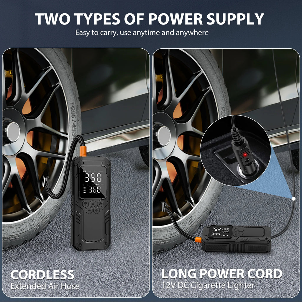 CHPOWKIT Wireless Tire Inflator – 150 PSI, Built-in Battery, Power Bank & Auto-Stop