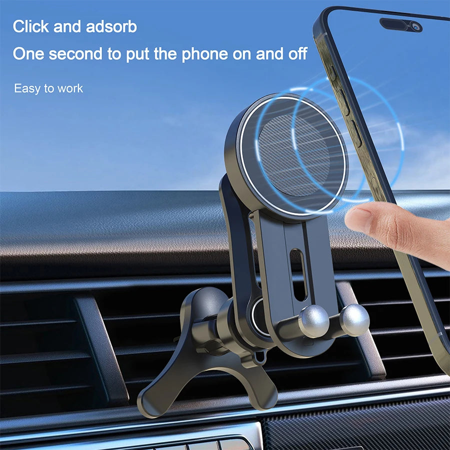 MagSafe-Compatible Magnetic Car Phone Mount – Air Vent, Strong Magnetic Hold