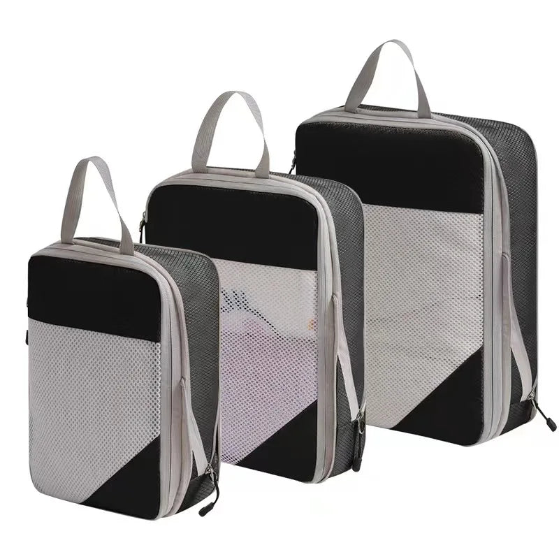 Expandable Compression Packing Cubes – Lightweight Travel Organizer Set for Suitcases