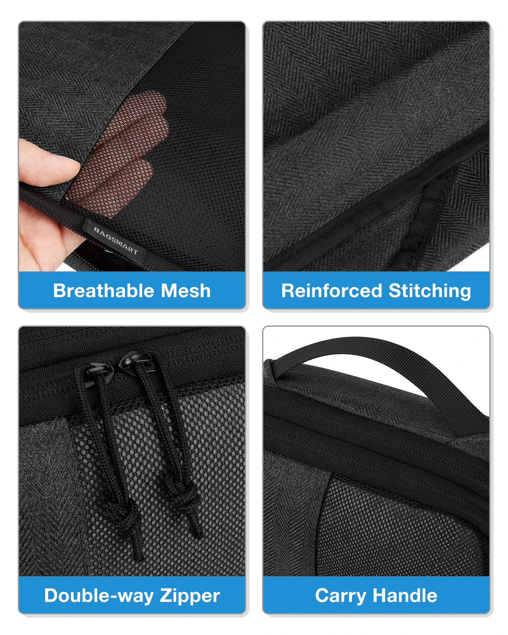 BAGSMART 6-Piece Compression Packing Cubes Set – Expandable Travel Luggage Organizer with Shoe Bag