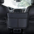 PU Leather Car Console Organizer – Seat Gap Filler & Handbag Holder for Front Seats