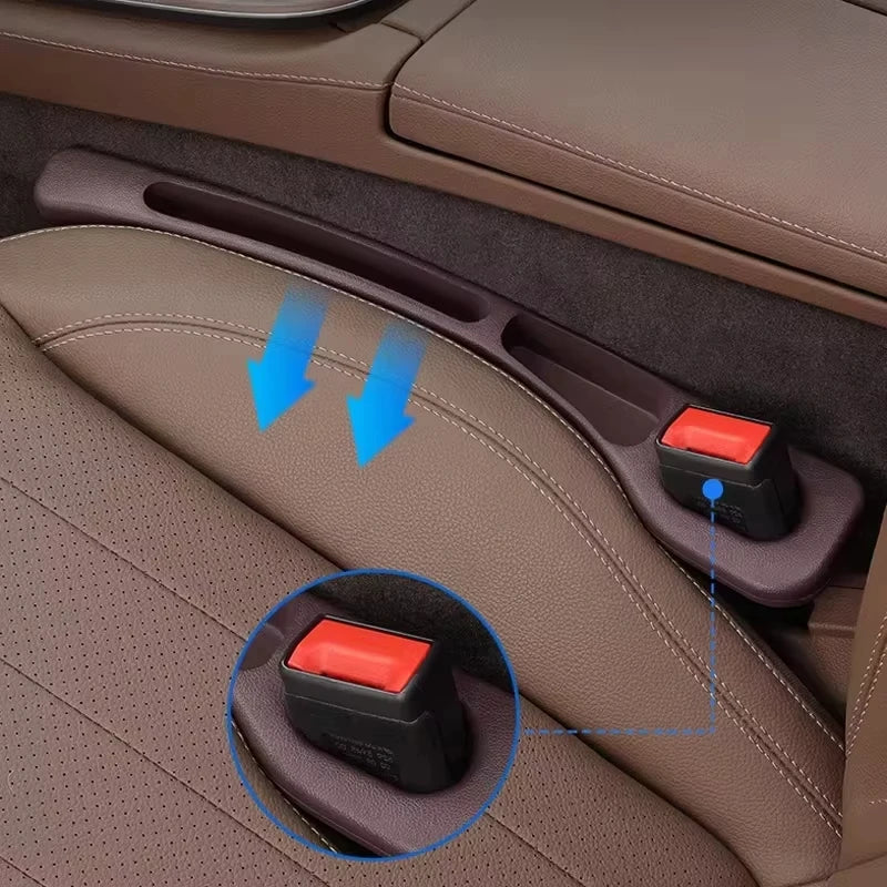 Waterproof Car Seat Gap Filler Strip 2-Pack – EVA Plug with 2 Grooves, Seatbelt-Safe