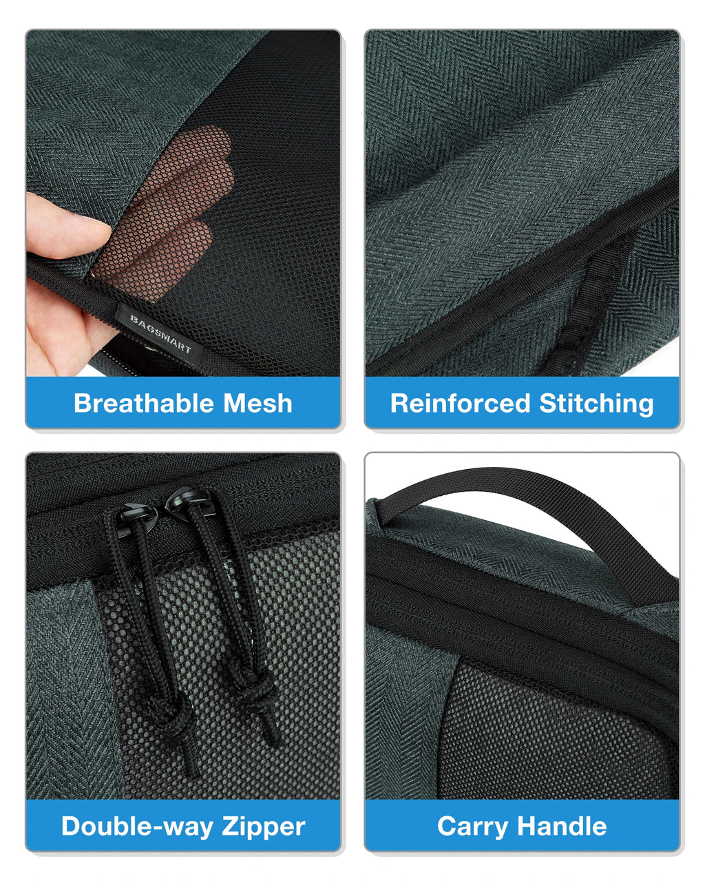 BAGSMART 6-Piece Compression Packing Cubes Set – Expandable Travel Luggage Organizer with Shoe Bag