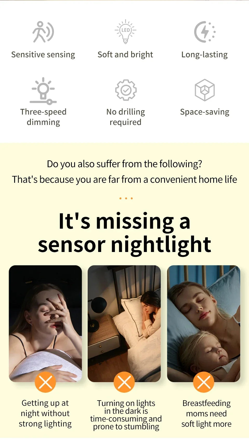 Motion Sensor LED Night Light – Smart Infrared Wall Plug, EU/US, 3 Colors