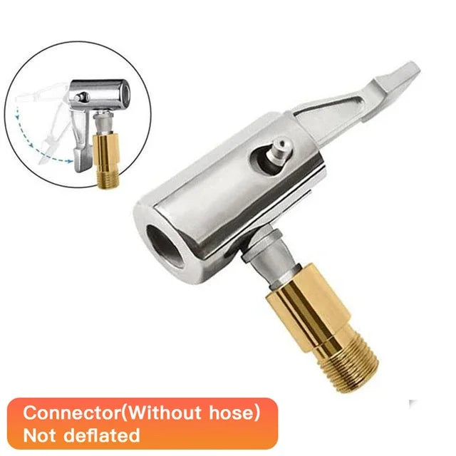 Tire Air Chuck with Barb Connector – Zinc Alloy Inflator Chuck for Car Hose Repair