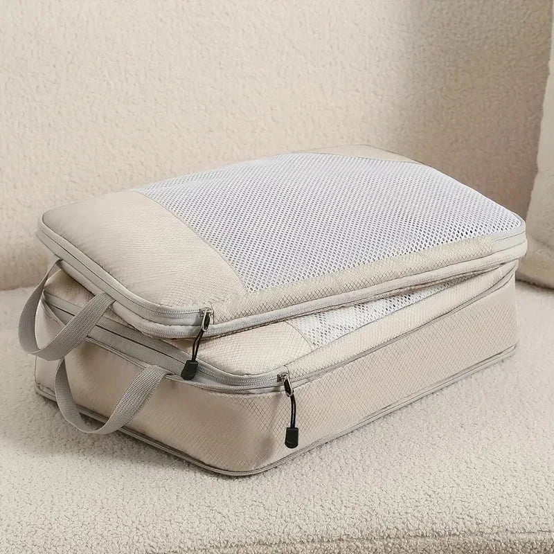 3-Piece Travel Compression Packing Cubes – Carry-On Luggage Organizer Set