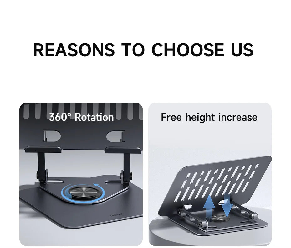 Adjustable Laptop Stand – 360° Rotating, Ergonomic, Fits Up to 18 Inches