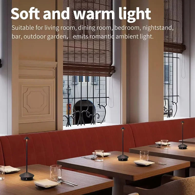 Cordless LED Table Lamp – Rechargeable, Touch Dimmable, Waterproof, Indoor & Outdoor