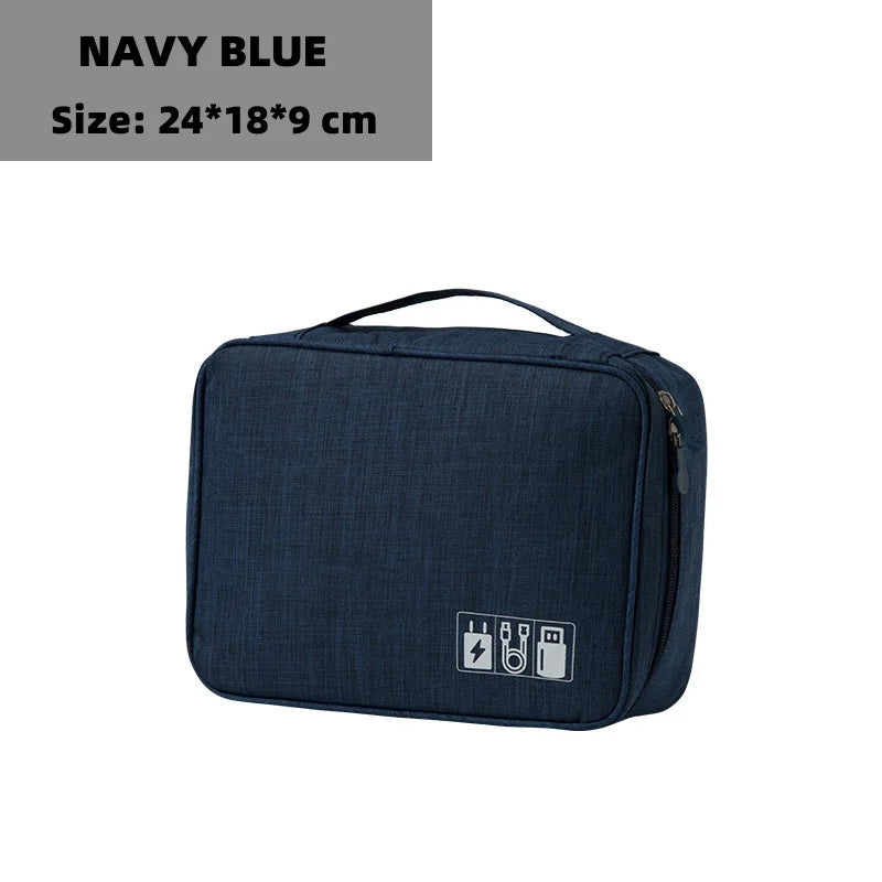 Waterproof Oxford Cable Storage Bag – Portable USB & Charger Travel Organizer