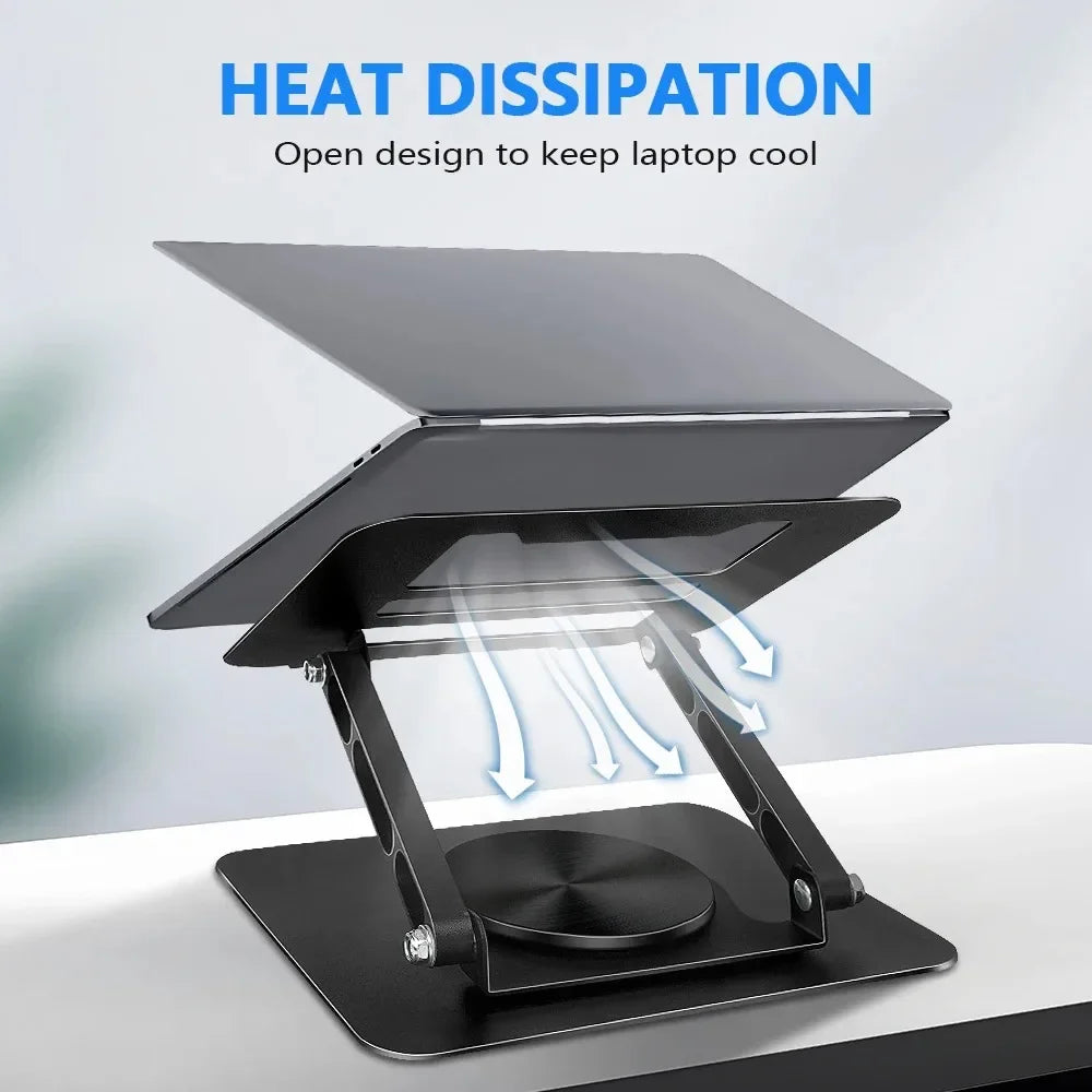 Foldable Laptop Stand – 360° Rotating Base, Adjustable & Ergonomic