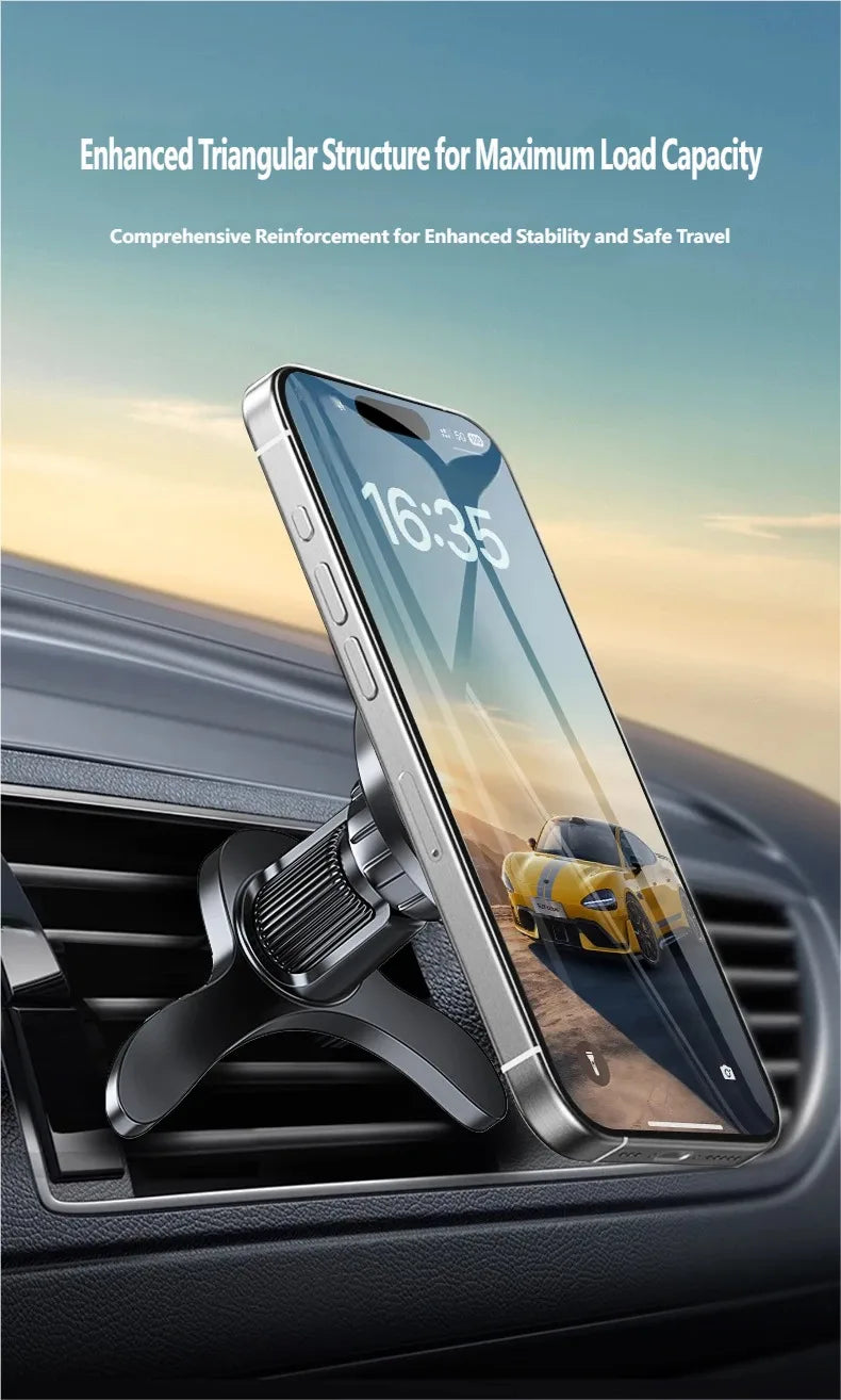 Upgraded Magnetic Car Phone Holder – 17 N52 Magnets, Air Vent Mount, 360° Universal