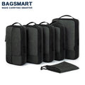 BAGSMART 6-Piece Compression Packing Cubes Set – Expandable Travel Luggage Organizer with Shoe Bag