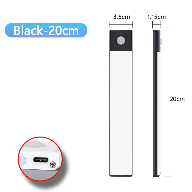 Slim Magnetic LED Strip Light – Motion Sensor, USB Rechargeable, 3-Color