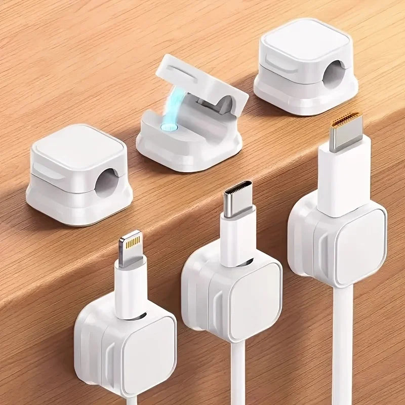 Magnetic Cable Clips – Desk Cord Organizer & Wire Holder (6-Pack)