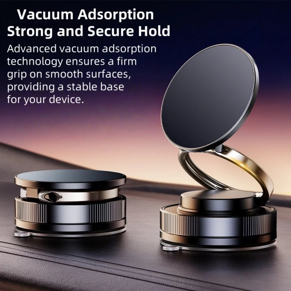Magnetic Car Phone Holder – Suction Cup Mount, 360° Rotatable & Foldable, Multi-Surface