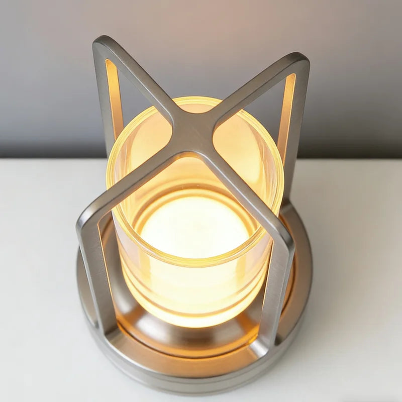 Retro Cordless LED Table Lamp – Touch Dimming, USB Rechargeable, Bar & Bedroom Decor
