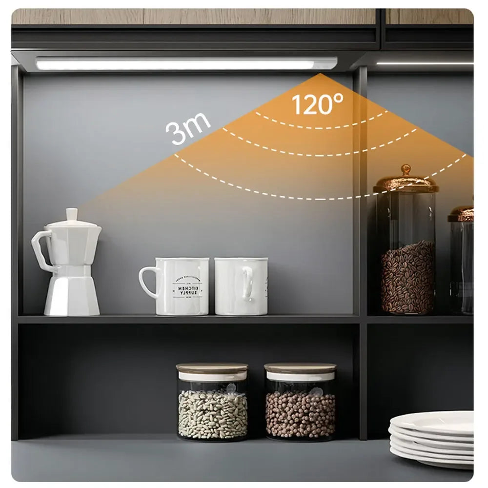Slim Magnetic LED Strip Light – Motion Sensor, USB Rechargeable, 3-Color