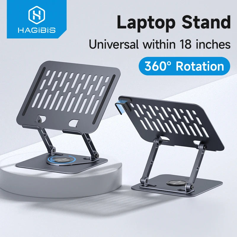 Adjustable Laptop Stand – 360° Rotating, Ergonomic, Fits Up to 18 Inches