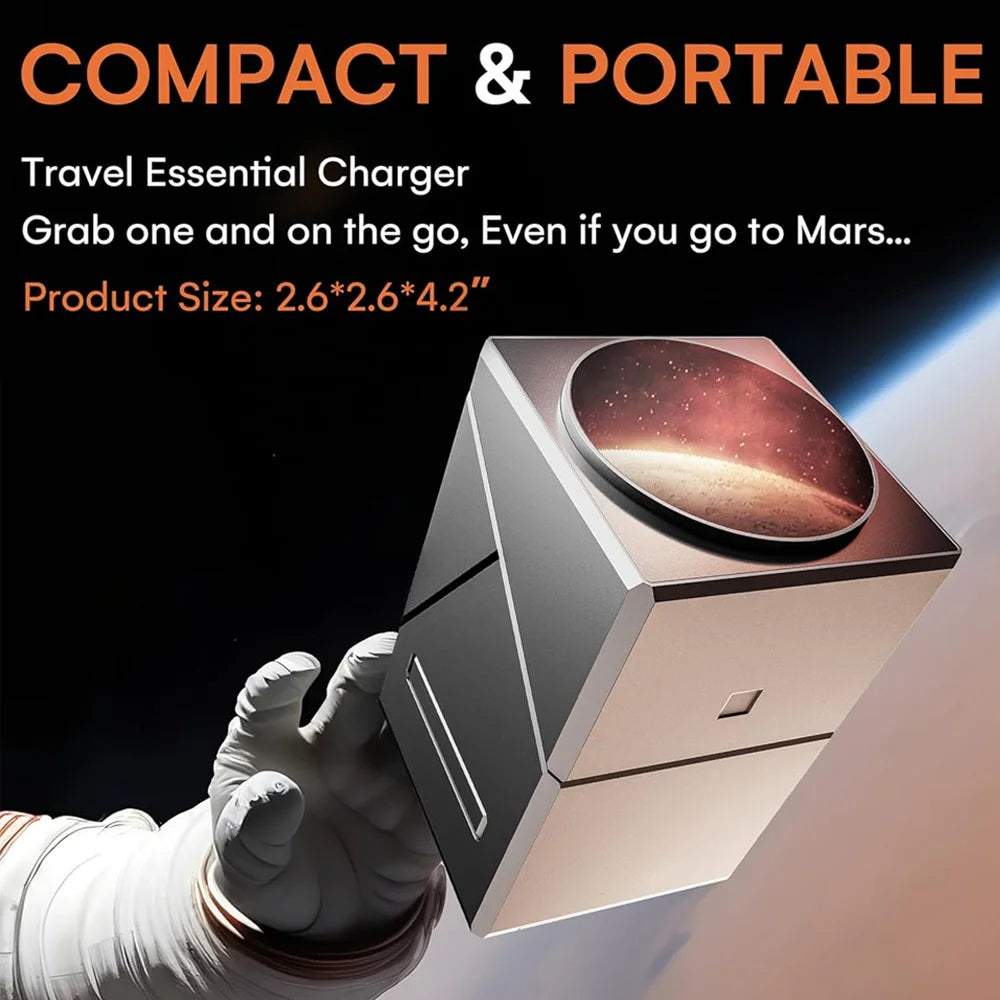 Portable 3-in-1 Wireless Charging Station – 30W Fast Charge, iPhone, Watch & AirPods