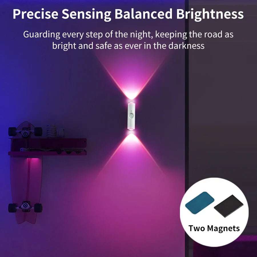 Magnetic LED Night Light – Motion Sensor, 7-Color RGB, USB Rechargeable