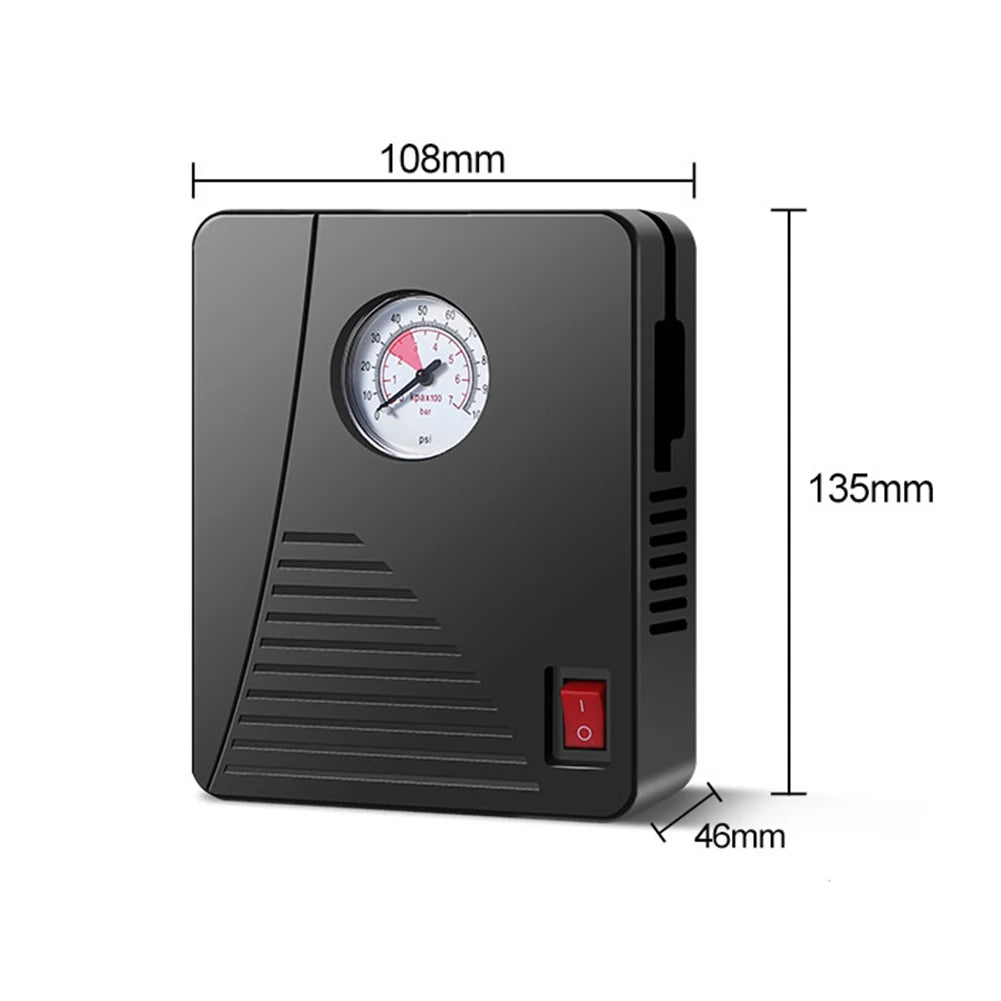 12V Portable Tire Inflator with LED Flashlight – 100 PSI Air Pump for Cars, Bikes & Sports